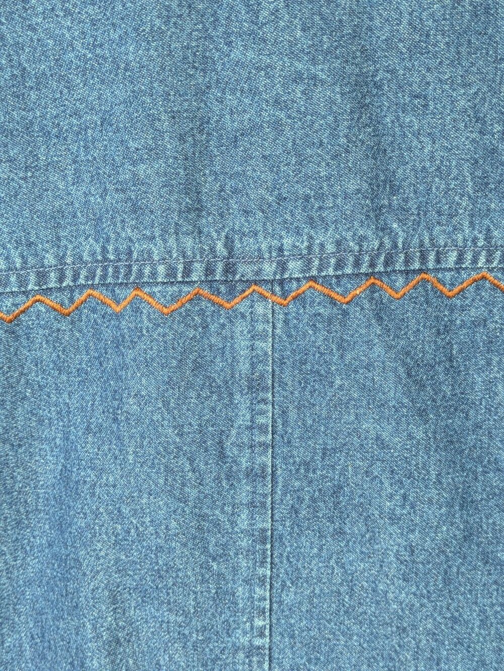 Vintage 220 Hickory Women Jacket Blue Denim Southwestern Aztec Fringe Lined MED - Picture 10 of 16